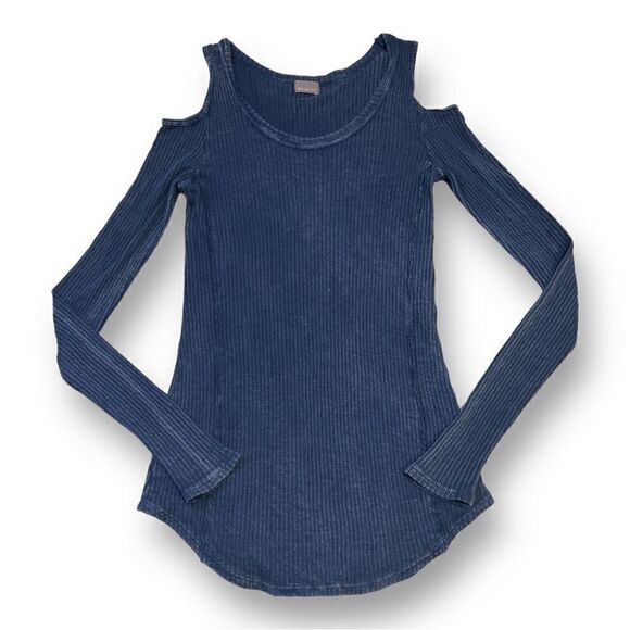 Braeve Open Shoulder Blue Thermal Top Size Small - Picture 1 of 5